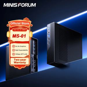 MINISFORUM 미니 PC MS-01, 인텔 i9 13 세대 윈도우 11 미니 컴퓨터, DDR5 5200Mhz vPro 엔터프라이즈 10 기가비트 이더넷 게이밍 PC