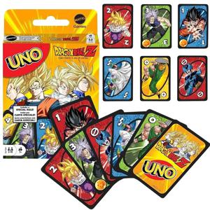 Mattel Games UNO 드래곤볼 Z 카드 게임, TV 쇼 테마 그래픽, 2-10 인용 특별 규칙, 가족의 밤