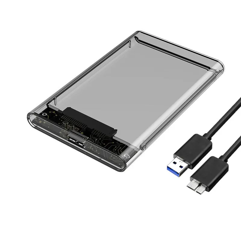 UTHAI USB 3.0 HDD 인클로저, 2.5 인치 직렬 포트 SATA SSD 하드 드라이브 케이스, 지지대 6TB 투명 모바일 외장 HDD 케이스, G06