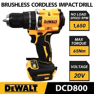 DeWalt 전기 드릴, 브러시리스 무선 스크루 드라이버, 컴팩트 드릴, 무선 드릴 전동 공구, Dewalt 20V 배터리용, DCD800, 10mm