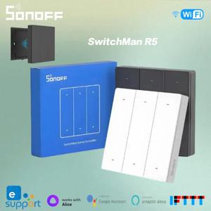 SONOFF 스위치맨 R5 씬 컨트롤러, 배터리 6 키 프리 와이어링 EWeLink 리모컨 작동, SONOFF M5/MINIR3 스마트 홈