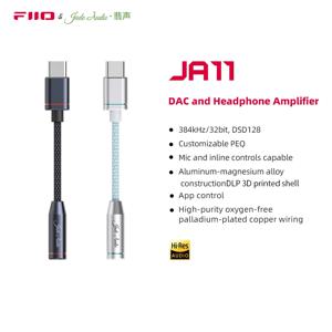 FiiO/JadeAudio JA11 USB C타입-3.5mm 이어폰/헤드폰 어댑터, USB C 케이블-3.5 오디오 보조 케이블, IOS 안드로이드용