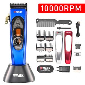 WMARK NG-9004 10000 RPM 자기 부상 모터, 전문가용 헤어 클리퍼, 베이스 충전기, DLC 헤어 커팅 머신, 헤어 트리머