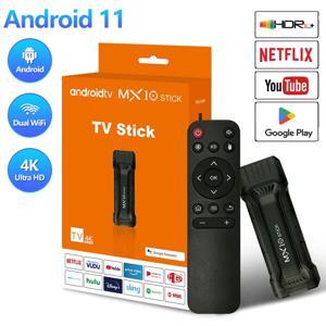 구글 유튜브 네트워크 미디어 플레이어용 스마트 TV 스틱, 미니 MX10 TV 스틱, 2.4g 5G 듀얼 와이파이, 안드로이드 11 OS HDR 셋톱, 4K 1080p