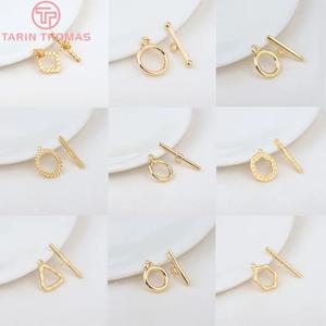 (3439)6 Sets 24K 골드 컬러 도금 황동 팔찌 O 토글 Clasps 고품질 Diy 쥬얼리 결과 액세서리 만들기