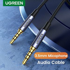 UGREEN 3.5mm Aux 케이블 4 극 TRRS 4 도체 보조 남성-남성 스테레오 잭 HiFi 지원 마이크 기능 오디오 케이블