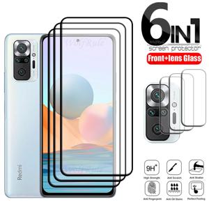 Redmi Note 10 Pro 유리 화면 보호기, 샤오미 Redmi Note 10 11 S Pro 10S 용 유리 렌즈 유리, 6 in 1