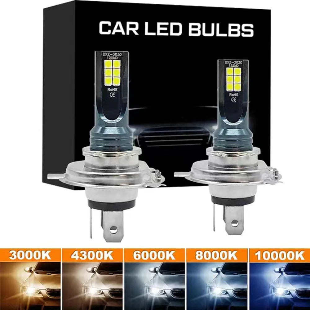 자동차 안개등 전구, 9005 9006, 자동차 운전 러닝 램프, 12000LM, 80W, 12V, H4, H7, LED 헤드라이트, H11, H8, H9, H10, H1, H3, 2 개