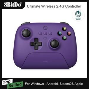 AKNES 8BitDo 얼티밋 무선 게임 컨트롤러, 게임 패드 홀 이펙트 조이스틱, PC 윈도우 스팀 안드로이드용 충전 독 포함, 2.4G