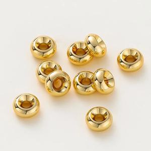 DIY 목걸이 팔찌용 스페이서 비즈, 금 도금, 14K, 18K, 10-30 개, 3mm, 4mm, 5mm, 6mm, 8mm, 쥬얼리 제작 액세서리, 도매