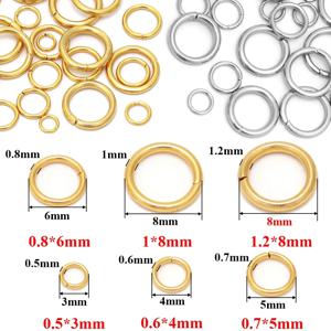 4mm 5mm 6mm 7mm 8mm 골드 스테인레스 스틸 점프 링, 오픈 스플릿 링 커넥터 DIY 쥬얼리 제작 용품 도매 아이템