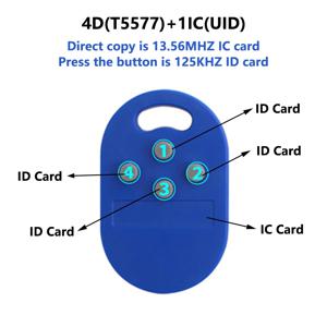 RFID 다중 키 포브 태그 ID + IC, UID 변경 가능, 5 in 1 125khz T5577 EM ID 쓰기 가능 IC 13.56Mhz 1k S50, 1 개/로트