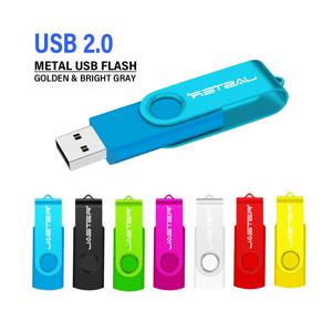 JASTER 360 ° 회전식 USB 플래시 드라이브, 무료 키 체인 펜 드라이브, 32GB 금속 클립 메모리 스틱, 16G 블랙 레드 블루 그린 U 디스크, 64GB