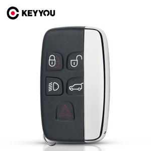 KEYYOU 스마트 원격 자동차 키 쉘, 랜드로버 레인지로버 스포츠 이보크 디스커버리 4, 재규어 프리랜더 XFL XE XJ, 5 단추