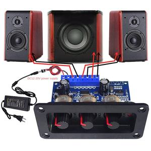 2.1 채널 디지털 파워 앰프 보드, AUX 오디오 케이블, 2x25w, 50W BT5.0 서브우퍼 클래스 D 앰프 보드 DC12-20V