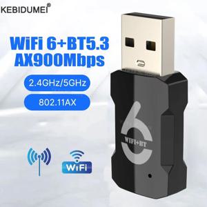 AX900 USB 와이파이 6 블루투스 5.3 어댑터, 2 인 1 동글 듀얼 밴드, 2.4G 및 5.8GHz USB 네트워크, 무선 WLAN 리시버 드라이버 무료