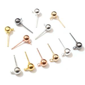 50 개/몫 3/4/5mm 6 색 핀 결과 스터드 귀걸이 기본 핀 Stoppers 커넥터 DIY 쥬얼리 액세서리 용품 만들기