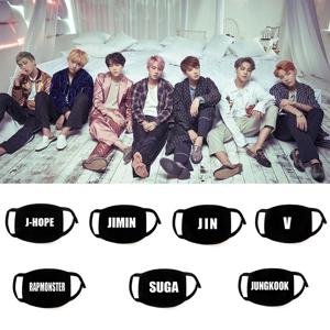 KPOP JIMIN V Taehyung RAPMONSTER JIN JUNGKOOK SUGA JHOPE 한국 스타일 여성 남성 블랙 페이스 마스크, 방진 따뜻한 팬 선택 소품