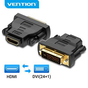 Vention-DVI to HDMI 어댑터 양방향 DVI D 24 + 1 Male to HDMI Female 케이블, 커넥터 변환기 프로젝터 HDMI to DVI