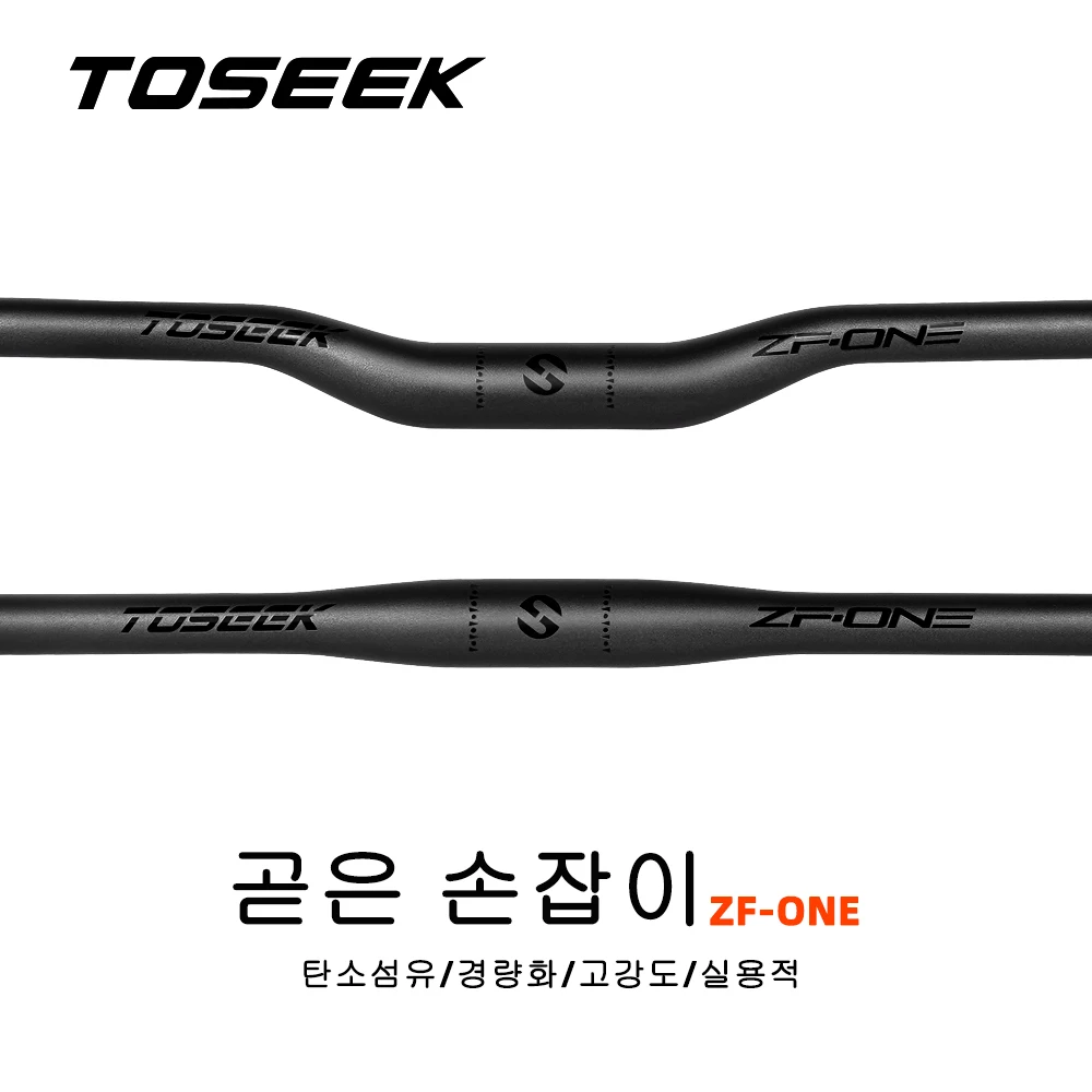 TOSEEK ZF-ONE MTB 카본 자전거 핸들바, 무광 블랙 핸들바, 산악 자전거 액세서리, 31.8*580-720/740/760mm