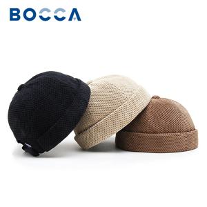 Bocca-레트로 돔 비니 모자, 브림리스 모자, 남성 및 여성용, 스컬캡 도커, 빈티지 조절 가능, 단색, 참신한 코튼