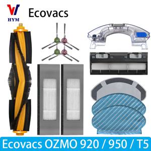 Ecovacs Debot OZMO T5 920 950 용 액세서리, 메인 사이드 브러시, 물 탱크 캐스터 휠 필터 걸레, 진공 청소기 예비 부품