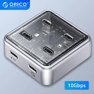 ORICO 다중 USB A 타입 C 포트 분배기 허브, USB 3.1 슬롯 도크 스테이션, 노트북 PC용 멀티 USB3.0 확장 어댑터, 4 10Gbps