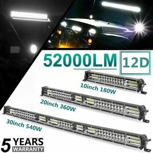 SUV 4X4 오프로드 LED 작업 램프, 슬림 12D LED 라이트 바, 스팟 플러드 콤보 빔, 20 인치, 10 인치, 12V, 24V, 자동 운전 조명