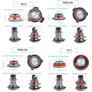 자동차 LED 헤드라이트 전구 베이스 어댑터 소켓 거치대, HB4, HB3, H11, H7, H4, H3, H1 헤드 램프 리테이너 클립, 1 개