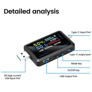 USB 테스터 디지털 전압계 전류계 감지기, 전원 계량기 모니터 충전기 표시기, 전압 전류 용량 테스터, DC4.5 ~ 36V