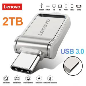 레노버 C 타입 USB 플래시 드라이브, USB 스틱 3.0, 128GB 펜 드라이브, 2TB, 1TB, 방수 펜드라이브 메모리 디스크, 아이폰 15 프로 맥스용, 2 인 1