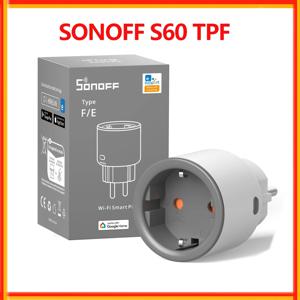 SONOFF S60 TPF EU 와이파이 스마트 플러그, 16A 전류 스마트 소켓, 에너지 모니터링 리모컨 타이머, 음성 제어, 스마트 장면