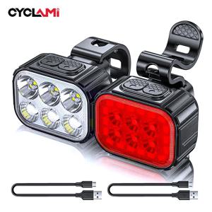 CYCLAMI 550LM 자전거 라이트 전면 램프 USB 충전식 T6 LED 1100mAh 자전거 라이트 방수 헤드라이트 자전거 액세서리