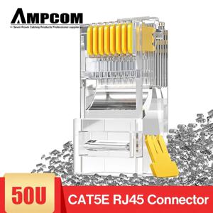 AMPCOM CAT5e RJ45 커넥터, 8P8C 모듈러 이더넷 케이블, RJ 45 엔드 랜 케이블, 50u 금도금 크림프 커넥터, UTP 네트워크 플러그