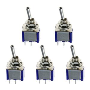 5 Pcs 12V 3A/6A on/Off 미니 소형 토글 스위치 자동차 대시 대시 보드 SPST 2 Foot 2 Gear 6MM 토글 스위치