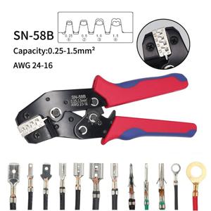 SN-58B 래칫 크림핑 플라이어 크림퍼 도구, AWG24-16for 듀폰, TE,JST, 몰렉스 터미널 와이어 전기 플라이어, 0.25-1.5mm ²