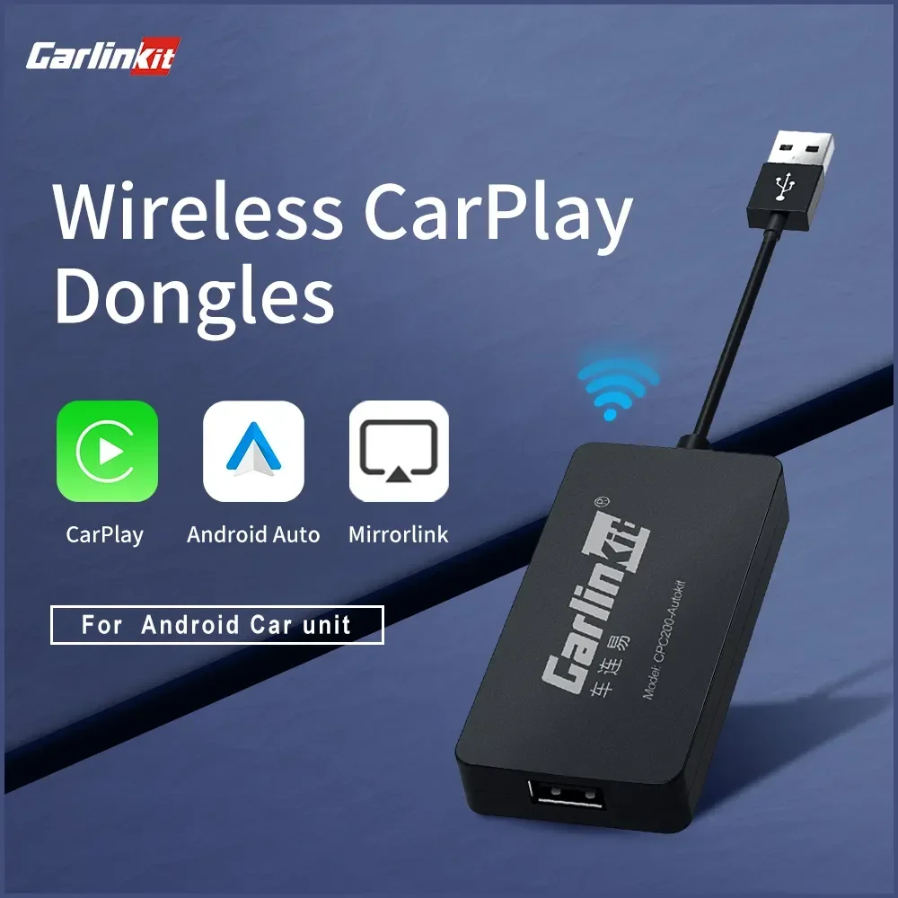 뜨거운 판매 CarlinKit USB 무선 및 유선 CarPlay 동글 안드로이드 자동 AI 상자 Mirrorlink 자동차 멀티미디어 플레이어 블루투스 자동 연결