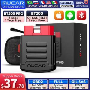 MUCAR BT200 자동차 진단 도구, 모든 차량용 블루투스 와이파이 스캐너, OBD2 테스터, 15 리셋 진단