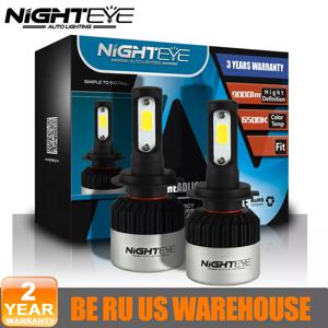 NIGHTEYE 자동차 헤드라이트 전구, H7 H4 H11 H8 H9 9005 HB3 9006 Hb4 H3 H1, 초고휘도 LED 칩 72W 9000LM 6500K 헤드램프