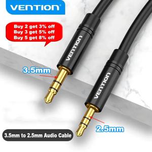 Vention-2.5mm ~ 3.5mm 오디오 케이블 Aux 어댑터 잭 3.5 ~ 2.5 수 케이블 헤드폰 스피커 스마트폰 자동차 커넥터 코드, Vention