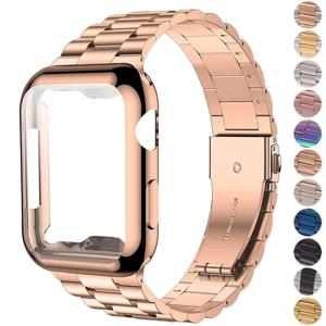 케이스 및 스트랩 iWatch 밴드 울트라 2, 49mm 스테인레스 스틸 금속 스트랩, 애플 워치 9, 41mm, 45mm, 44mm, 40mm, SE 시리즈 8, 7, 6, 5, 4 커버용