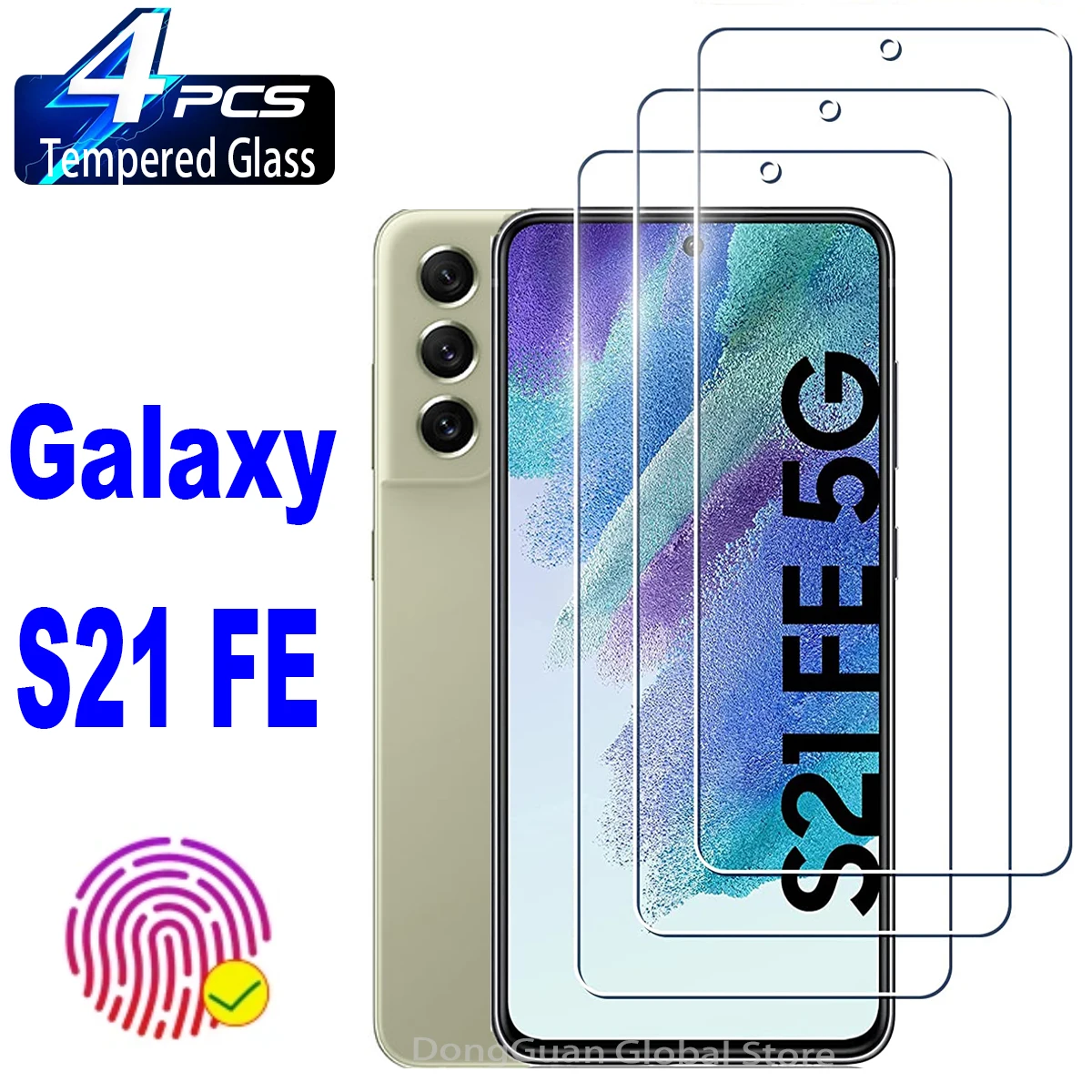 삼성 갤럭시 S21 FE 5G 스크린 보호대 강화 유리 필름, 0.2mm, 2 개, 4 개