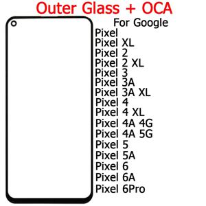 OCA 외부 LCD 디스플레이 터치 패널 유리, Google Pixel 7 6 Pro 5A 4A 5G 3A 3 2 XL 용 외부 유리