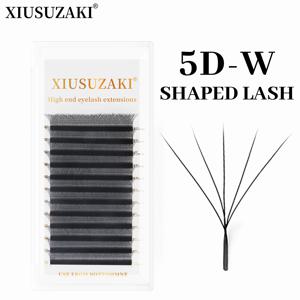 XIUSUZAKI 5D W 모양 꽃 자동 꽃, 프리메이드 팬 속눈썹 연장, 자연스럽고 부드러운 빛, 높은 개별 속눈썹