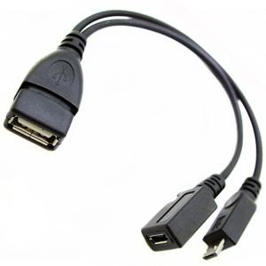 마이크로 USB 호스트 전원 Y 분배기, 파이어 TV 3 또는 2 세대 파이어 스틱용 OTG 케이블, USB 2.0 포트 터미널 어댑터, 2 인 1, 20m