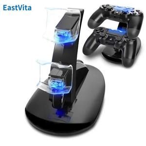 LED 표시기가 있는 게임 컨트롤러 충전기 스탠드, 듀얼 USB 충전 도킹 스테이션, PS4 Pro/PS4 액세서리와 호환