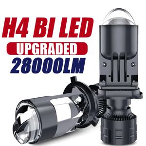 자동 램프 미니 렌즈 LED H4 9003 HIB2 전구 헤드라이트, 자동차 오토바이 듀얼 프로젝터 렌즈, 자동차 모토 12V 24V, 160W, 28000LM