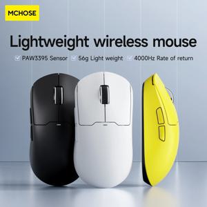 MCHOSE A5 블루투스 무선 마우스, 광학 센서 게이밍 마우스, 4KHz 라이트 무게추 PC 게이머 액세서리, 26000DPI PAW3395