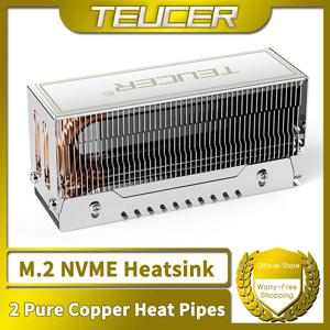 TEUCER M2-10 듀얼 히트 파이프 방열판 M.2 2280 NVMe SSD 쿨러, 서멀 패드 포함, 컴퓨터 액세서리