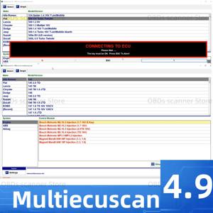 2023 멀티 EcuScan V4.9 자동 수리, 피아트 커넥터용 멀티 EcuScan 4.8 레지스터, ELM327 멀티 EcuScan OBD2 진단으로 작동